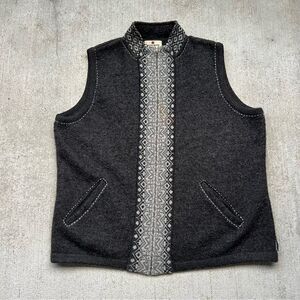 Woolrich fair Isle wool sweater vest full zip women’s XL